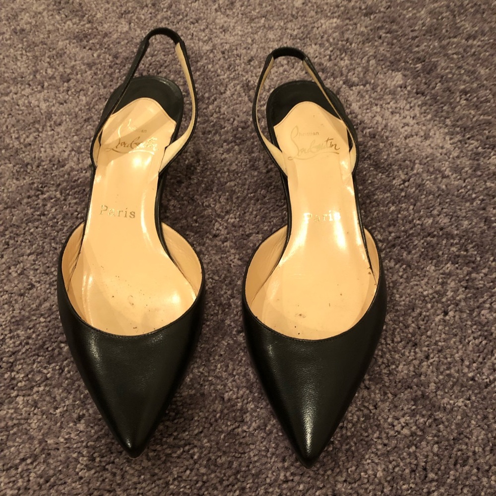 CHRISTIAN LOUBOUTIN Kitten Heel Slingback Pumps